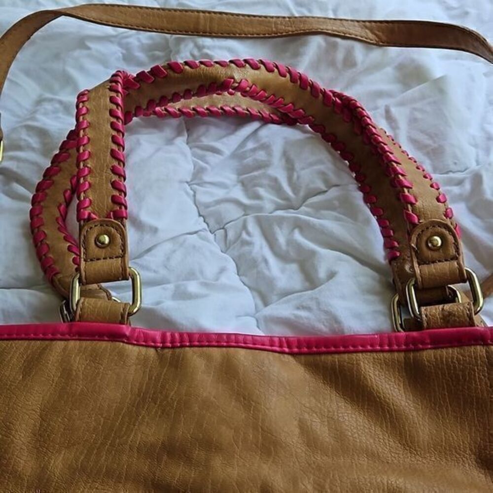 Steve Madden Pink and Tan Shoulder Bag with Fringe - Picture 6 of 16